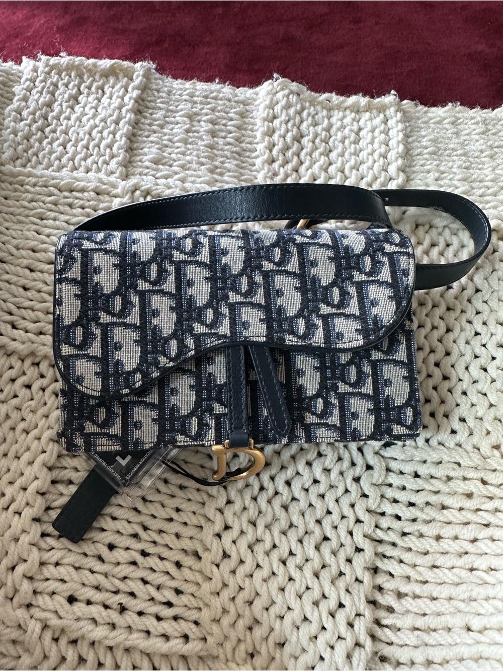 Add’l Pics Dior Saddle Canvas Shoulder Bag in Navy/White